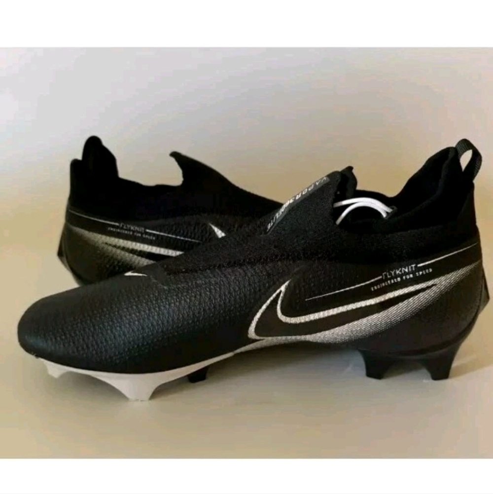 Nike Vapor Edge Elite 360 Flyknit Black Football Cleats CV6282-009 Men's Size 13 - Picture 3 of 5